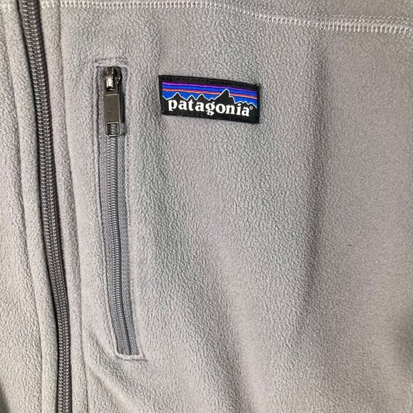 Mens Patagonia Micro D Fleece Full Zip Jacket Gray XS Polyester Flaw - Picture 6 of 11